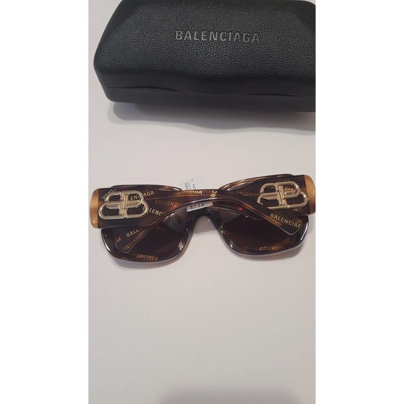 Balenciaga  Square Havana Havana Brown 53 MM Sunglasses - Picture 2 of 4